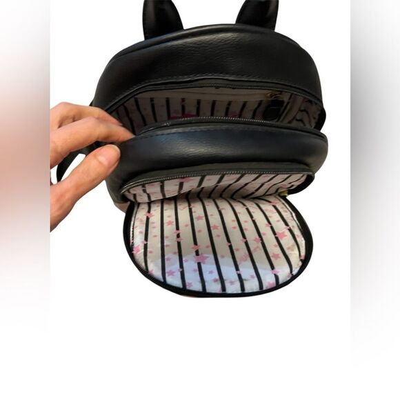 Betsey Johnson "LUV Betsey" Chic Pink and Black mini Backpack - Picture 7 of 9